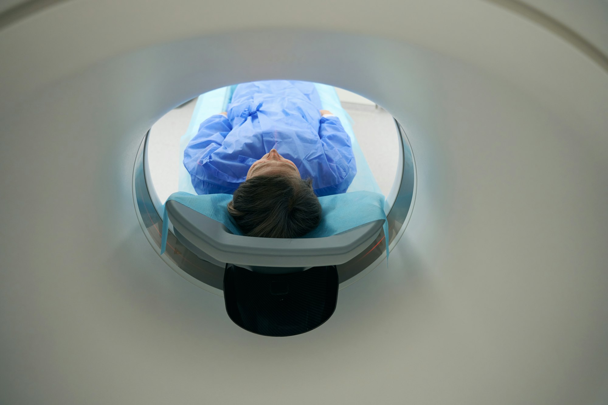 Woman was placed in the MRI chamber of the machine